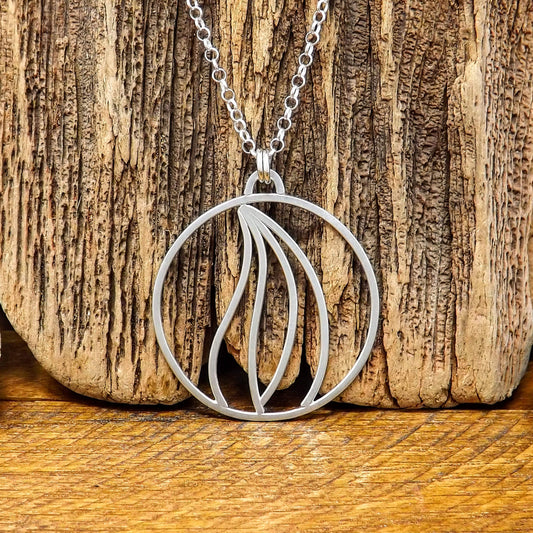 Argentium silver fire element necklace