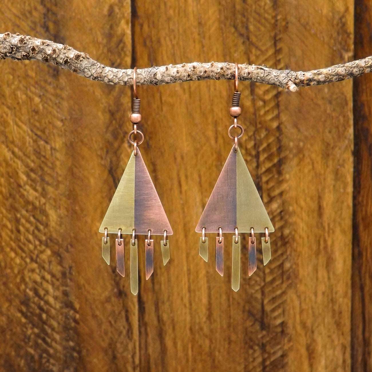 Geometric Triangle Dangle Earrings