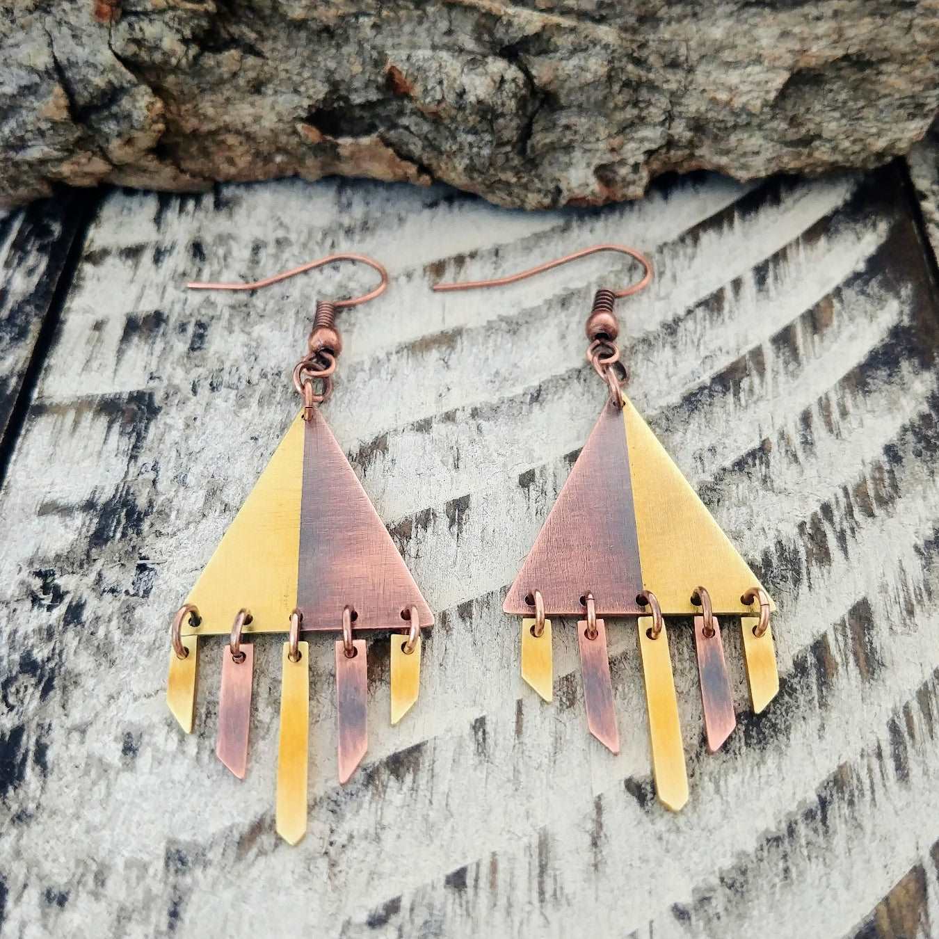 Geometric Triangle Dangle Earrings