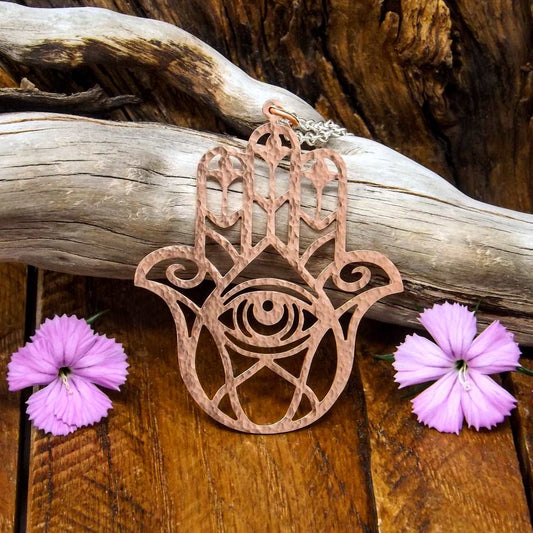 Copper Hamsa Necklace