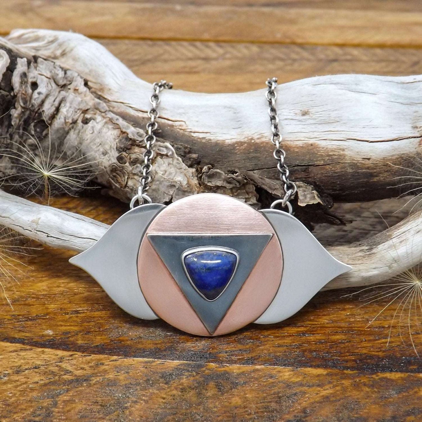 Sterling Silver Copper Lapis Lazuli Third Eye Chakra Necklace