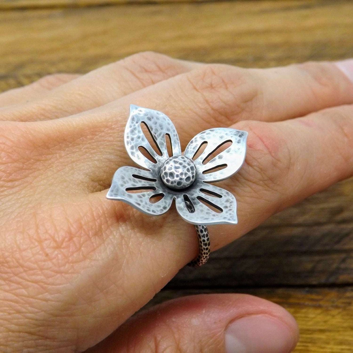 Silver Flower Ring