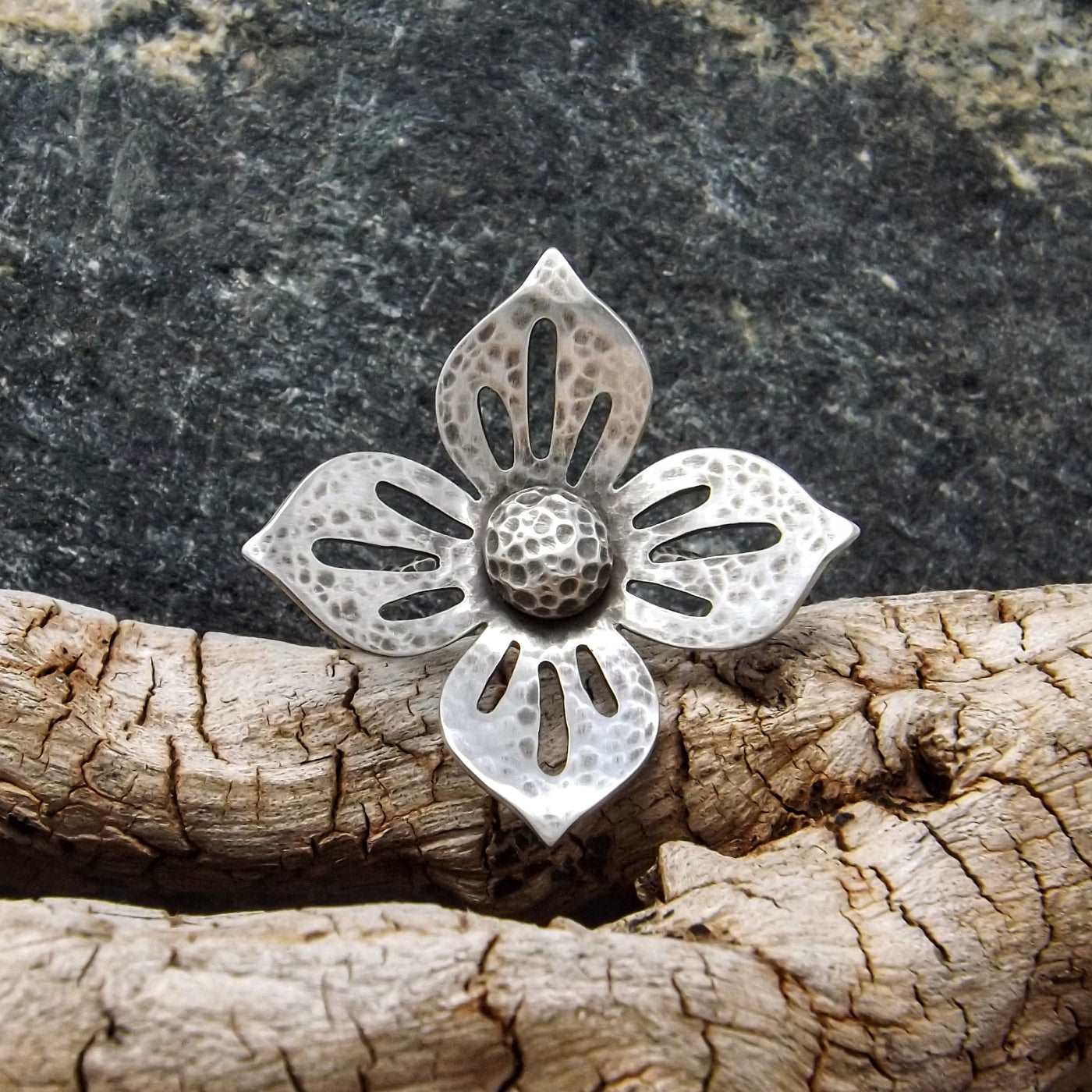 One Of A Kind Silver Flower Ring