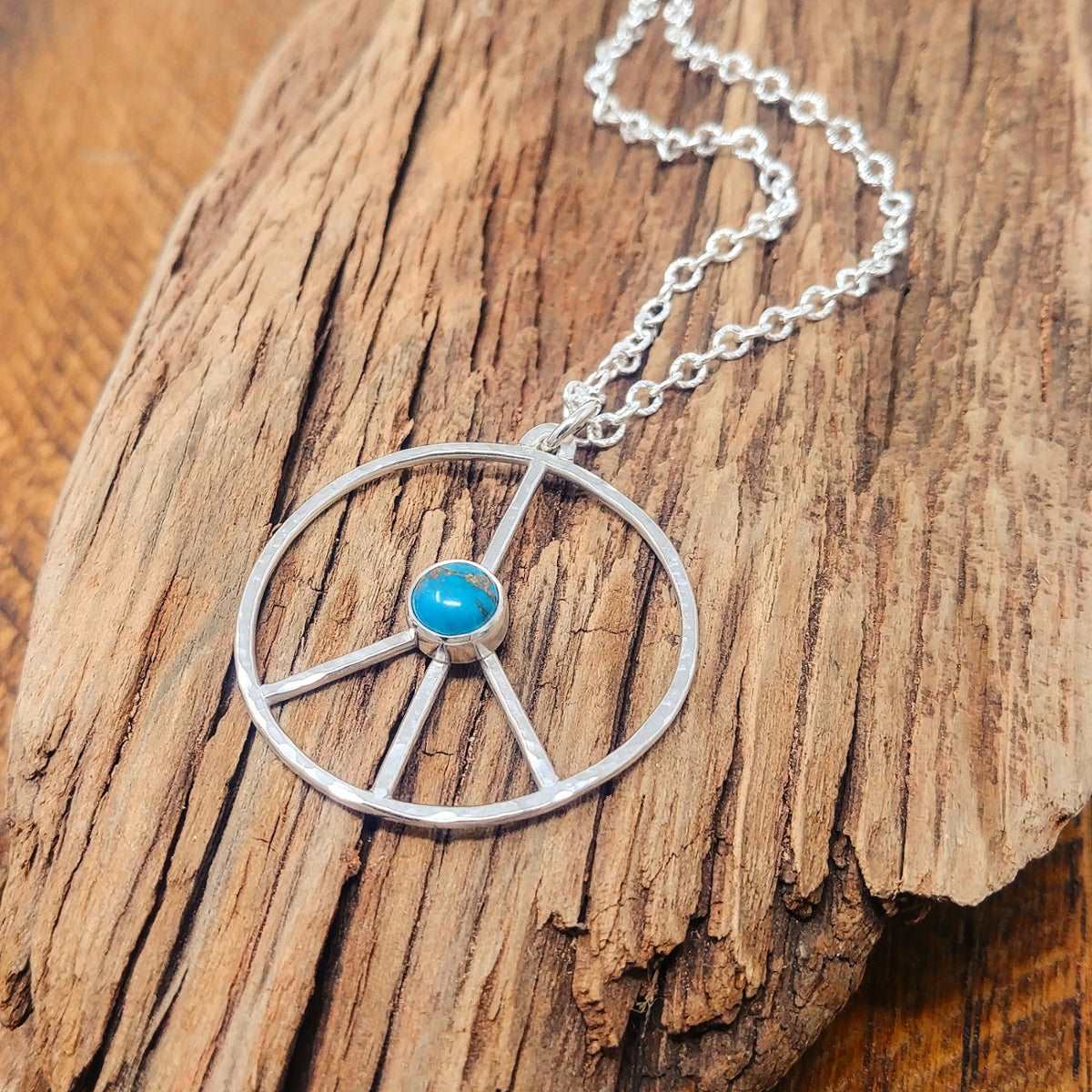 Peace Sign Turquoise Necklace