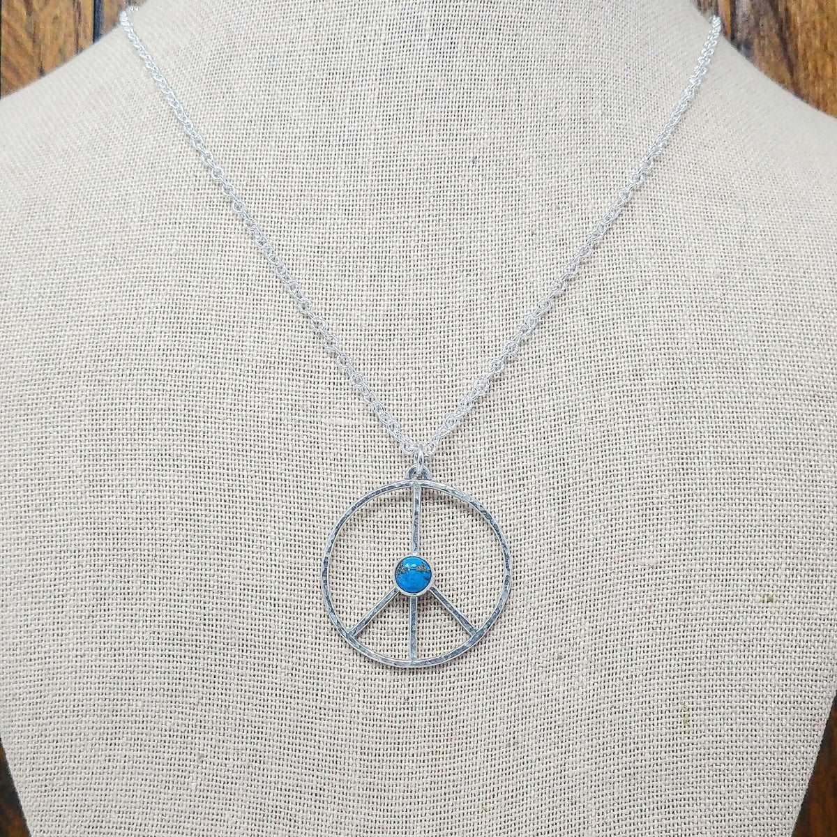 Peace Sign Turquoise Necklace