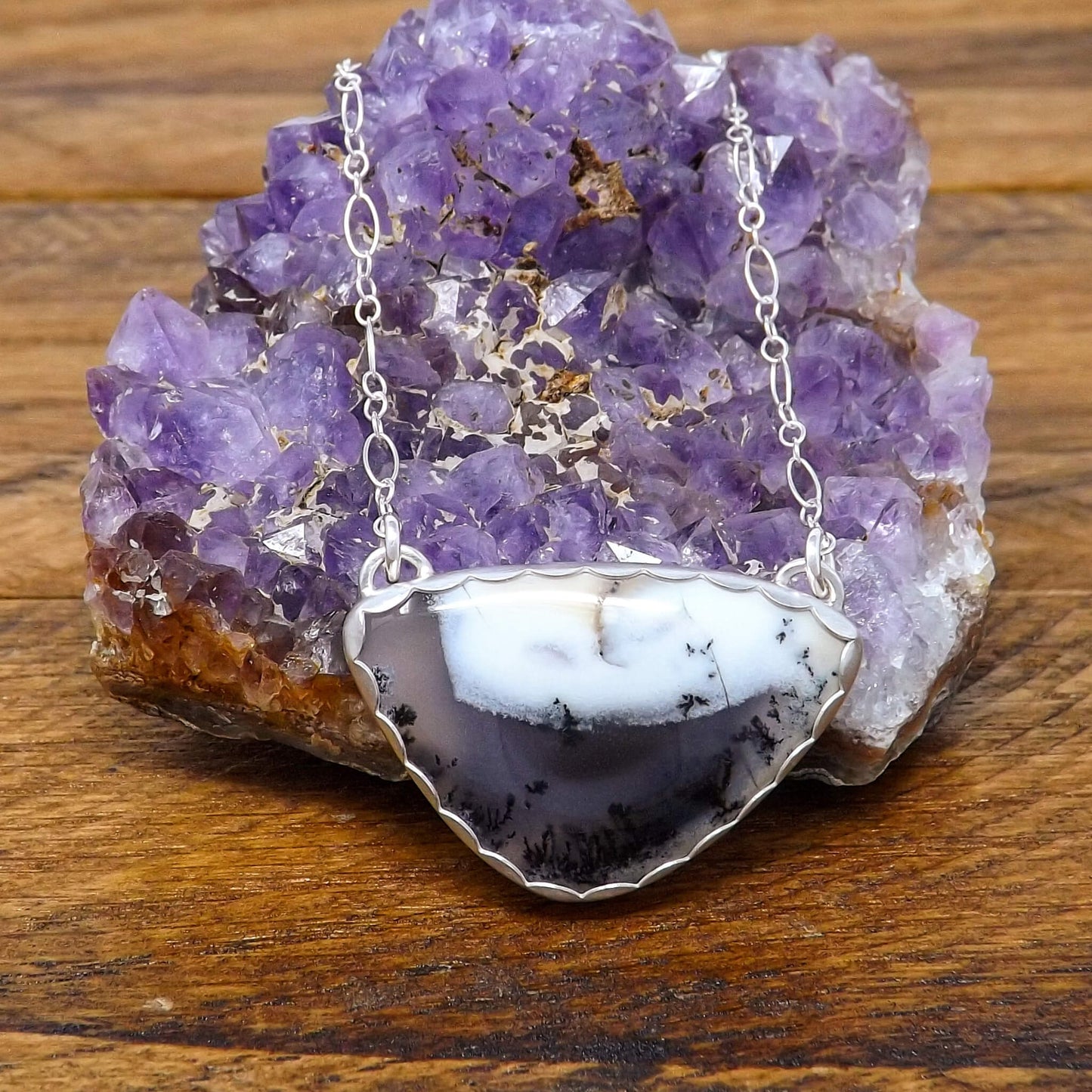 Butterfly Dendritic Opal Necklace