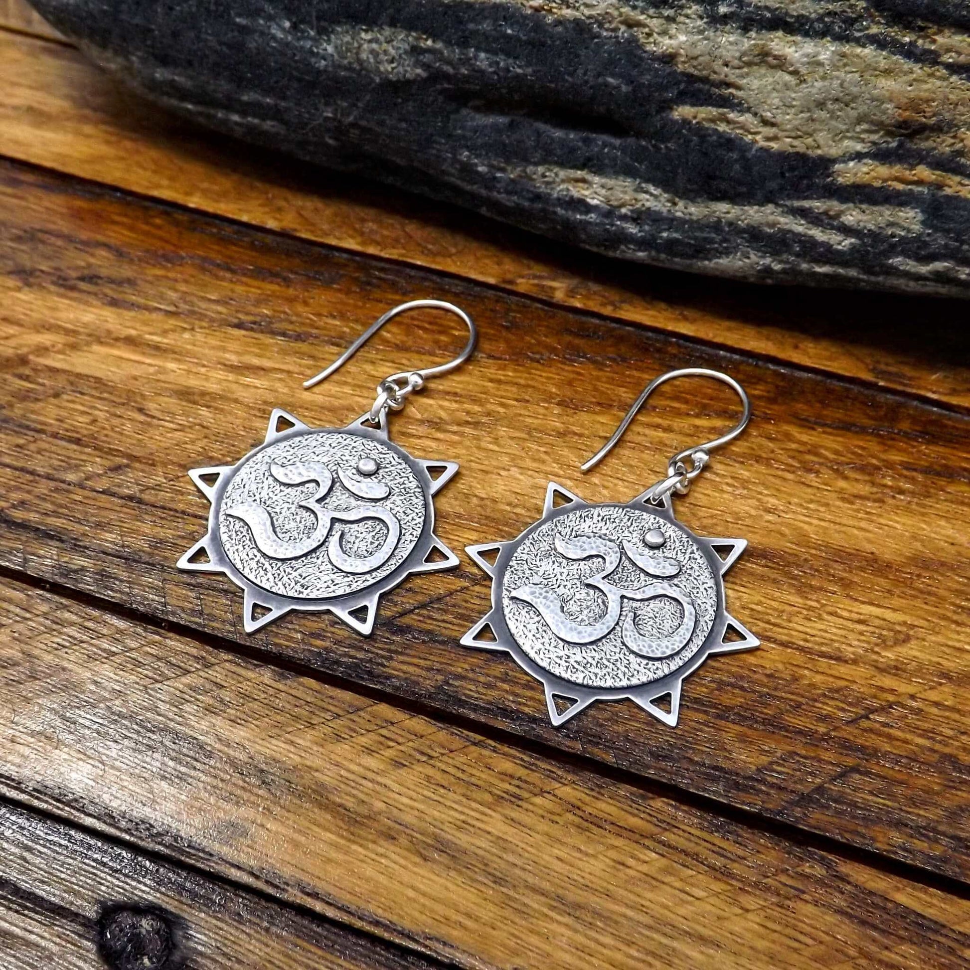 Om Sun Dangle Earrings