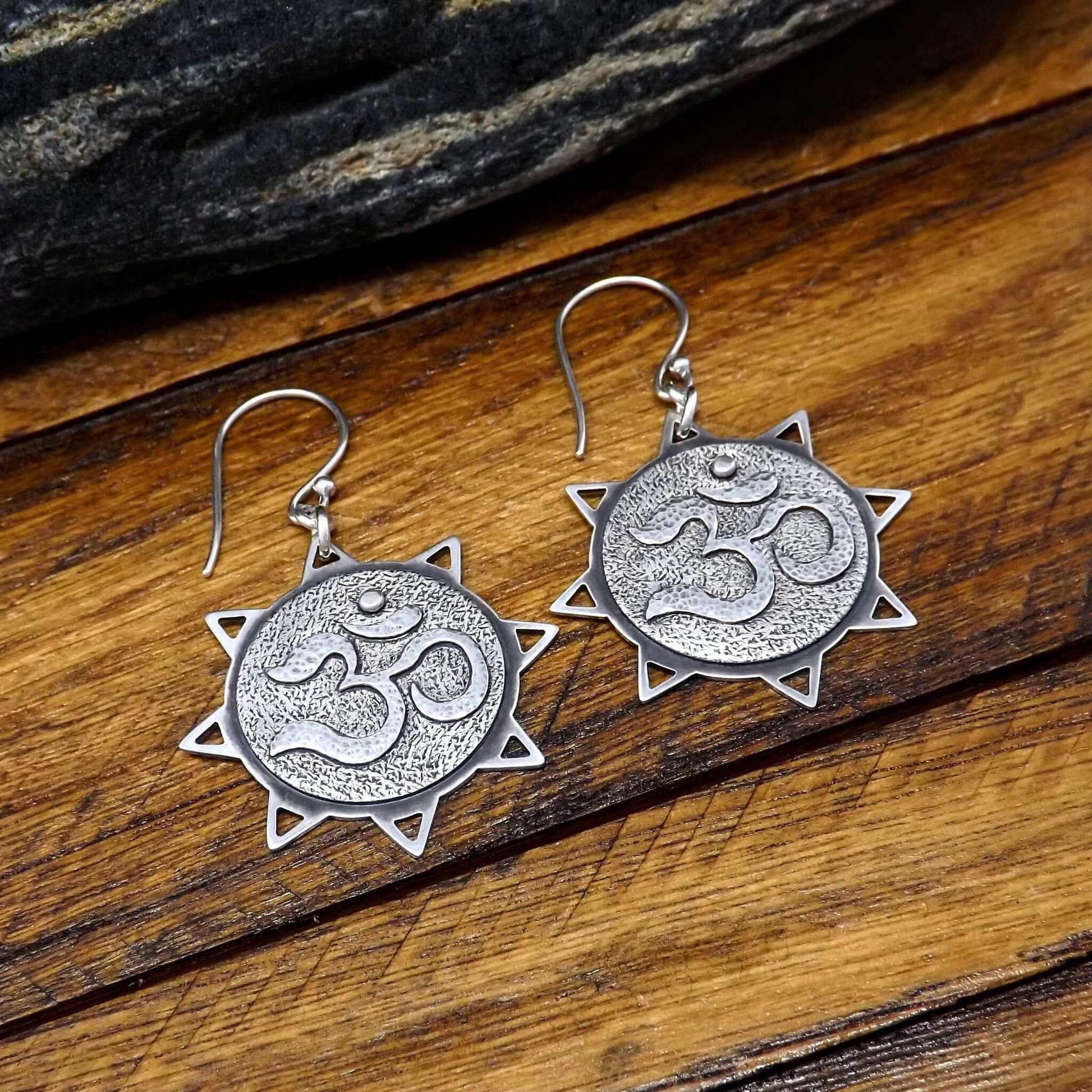 Om Sun Dangle Earrings